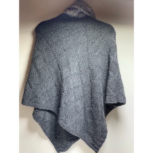 Cocogio Gray Cowl Neck Chunky Knit Poncho Sweater Made In Italy Wool Alpaca - Picture 5 of 8